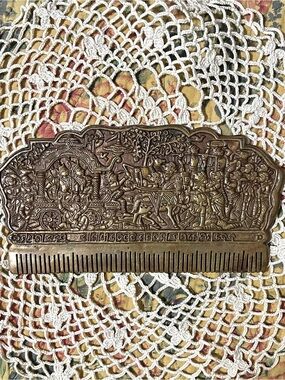 Vintage Embossed Brass Decorative Comb / Indian Brass